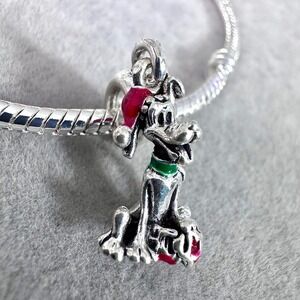 Disney Pluto Christmas Santa Hat‎ Charm Bracelet Dangle fits PANDORA